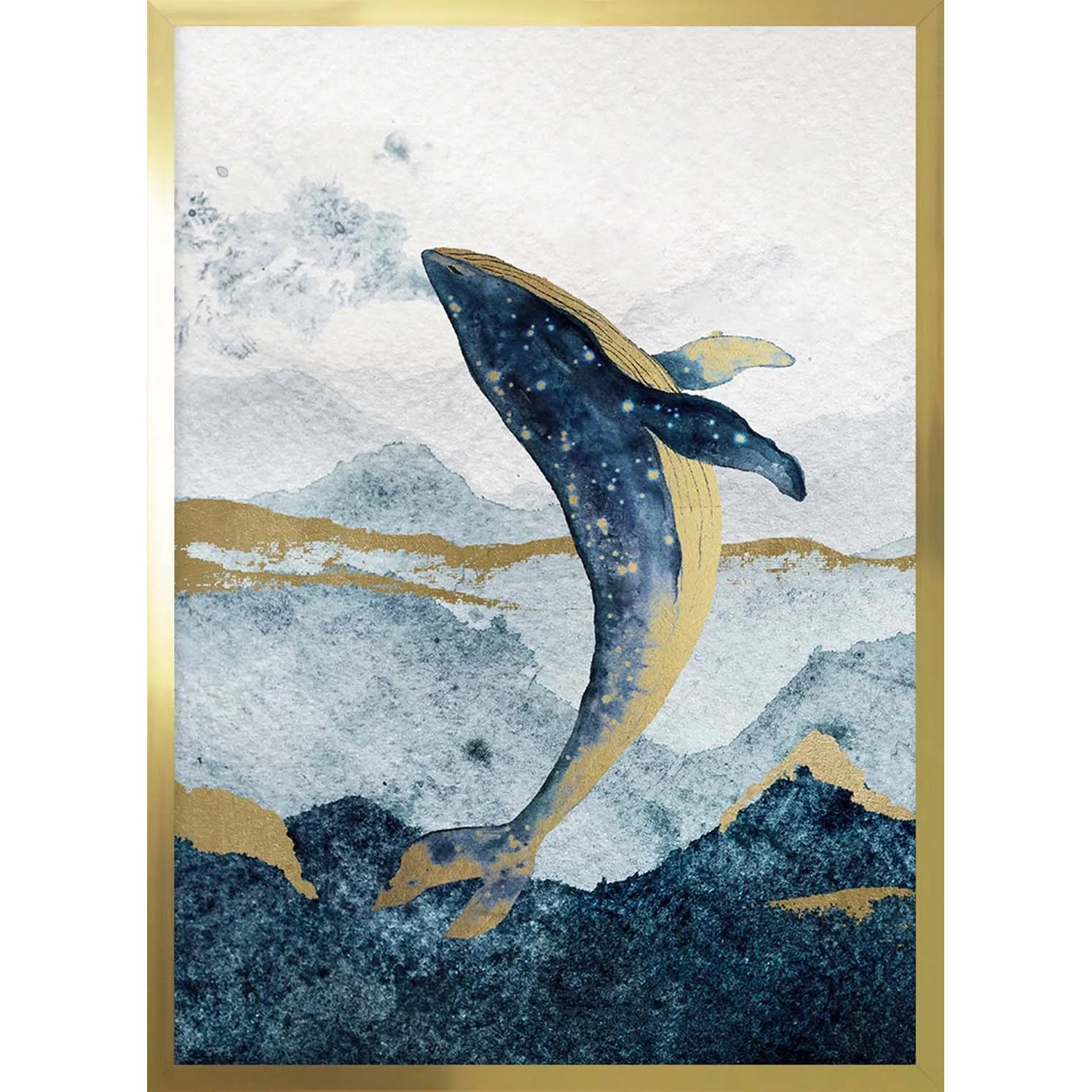 ARS LONGA Obraz GOLDEN WHALE 53 x 73 cm