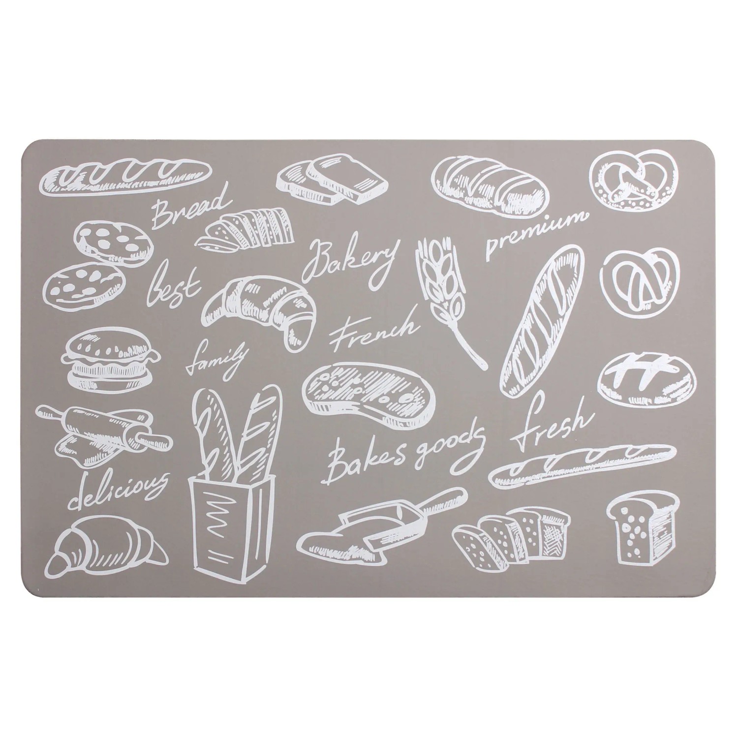 Podkładka Bakery 43 x 28 cm szaro-biała