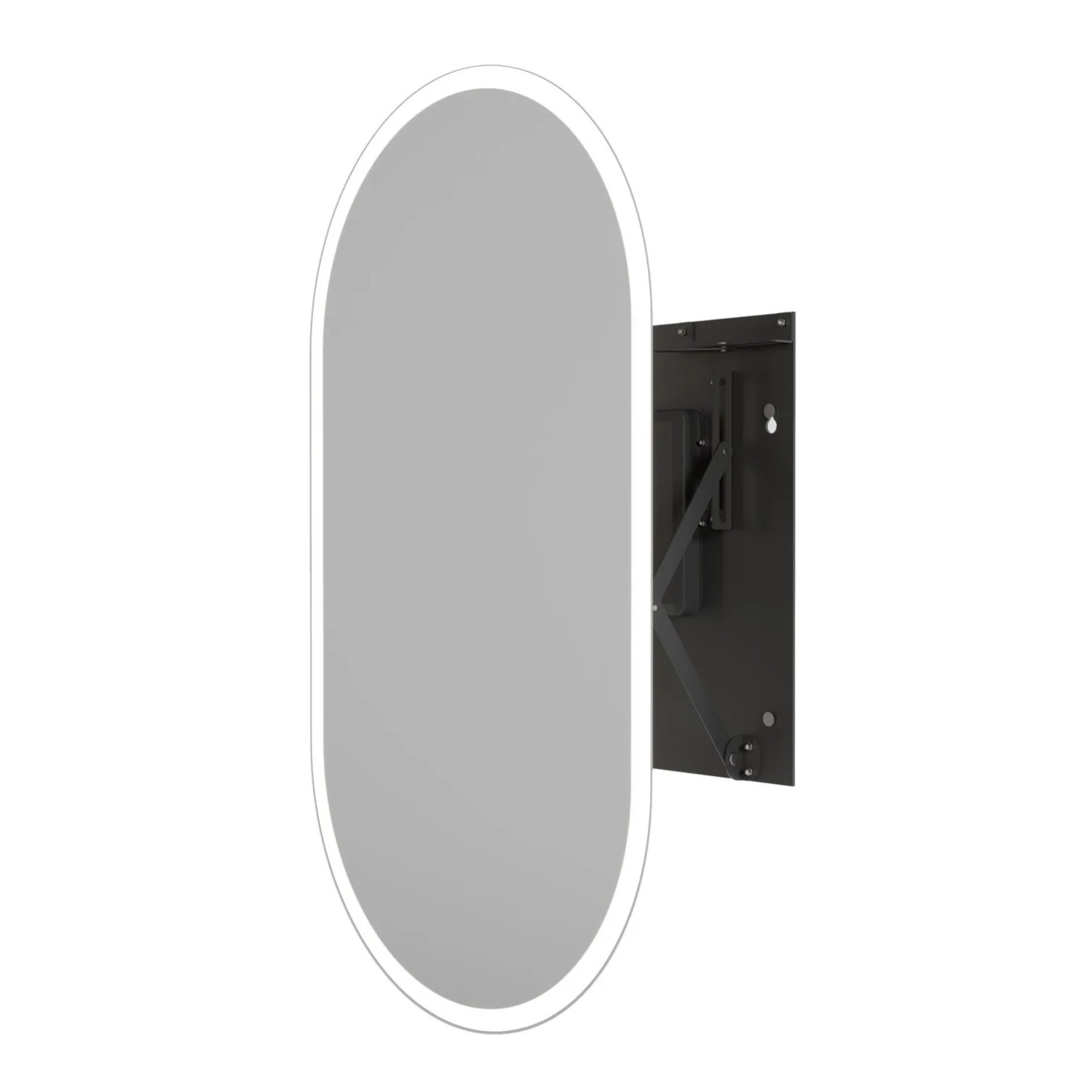 Lustro LED Comet Czarne z włącznikiem automatycznym 50x90cm