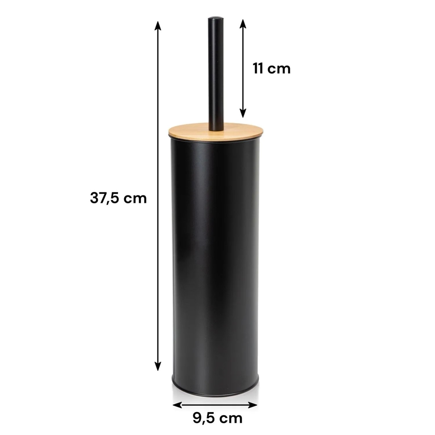 Szczotka do WC czarna bambus/silikon 38x10x10