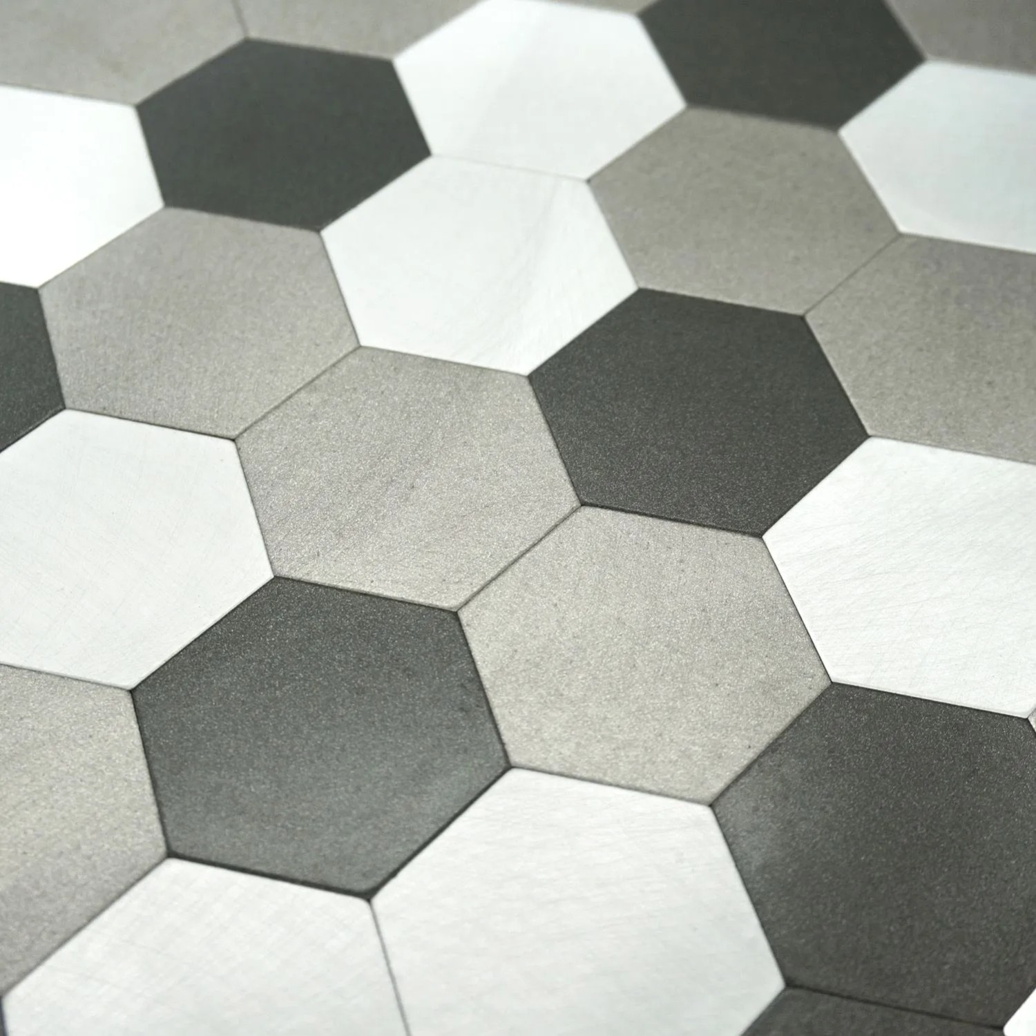 Mozaika ścienna samoprzylepna hexagon Aluminium 29,1x28,2